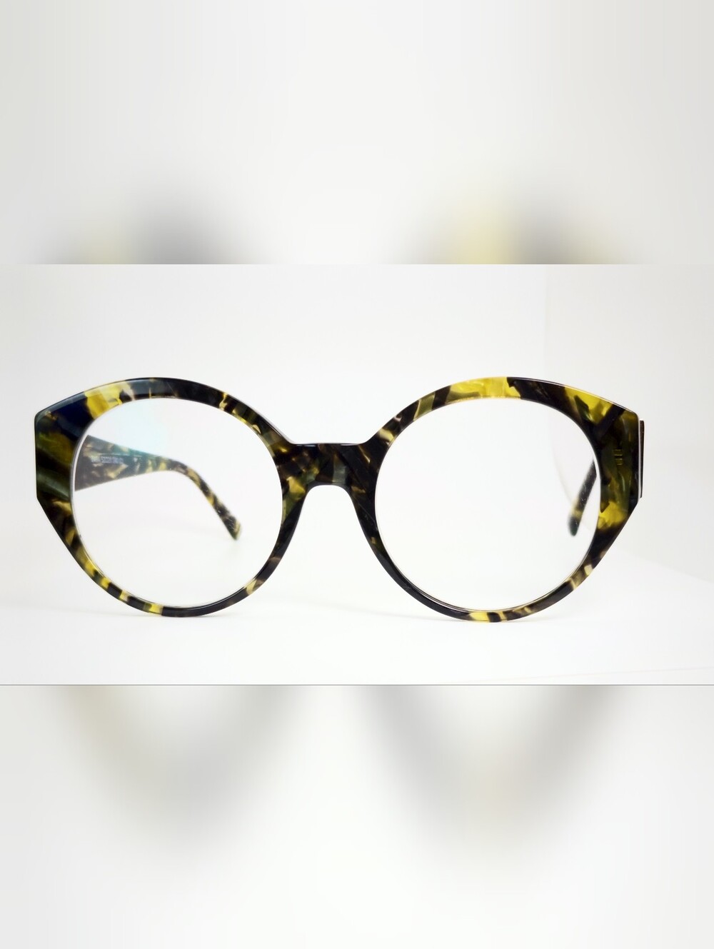 Dara. Round Tortoiseshell Fashion Eyeglasses - Yellow Brown
